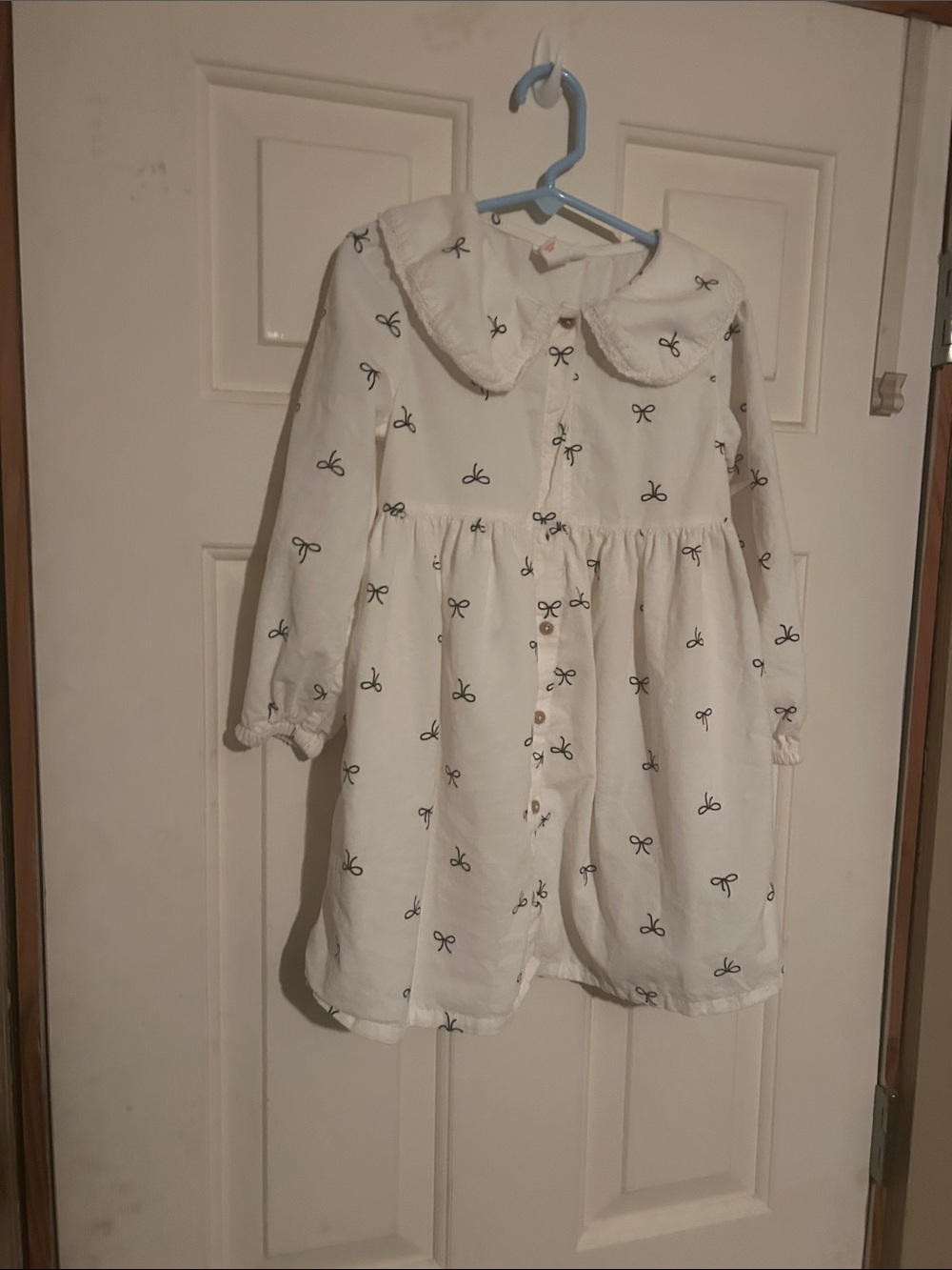 Cat & Jack Cream Dress with Black Bow Print